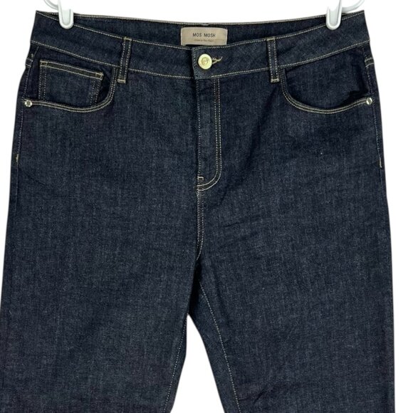 MOS MOSH Women's Stretch Straight Leg 5-Pocket Mid Rise Blue Denim Jeans Size 32 - Picture 3 of 11